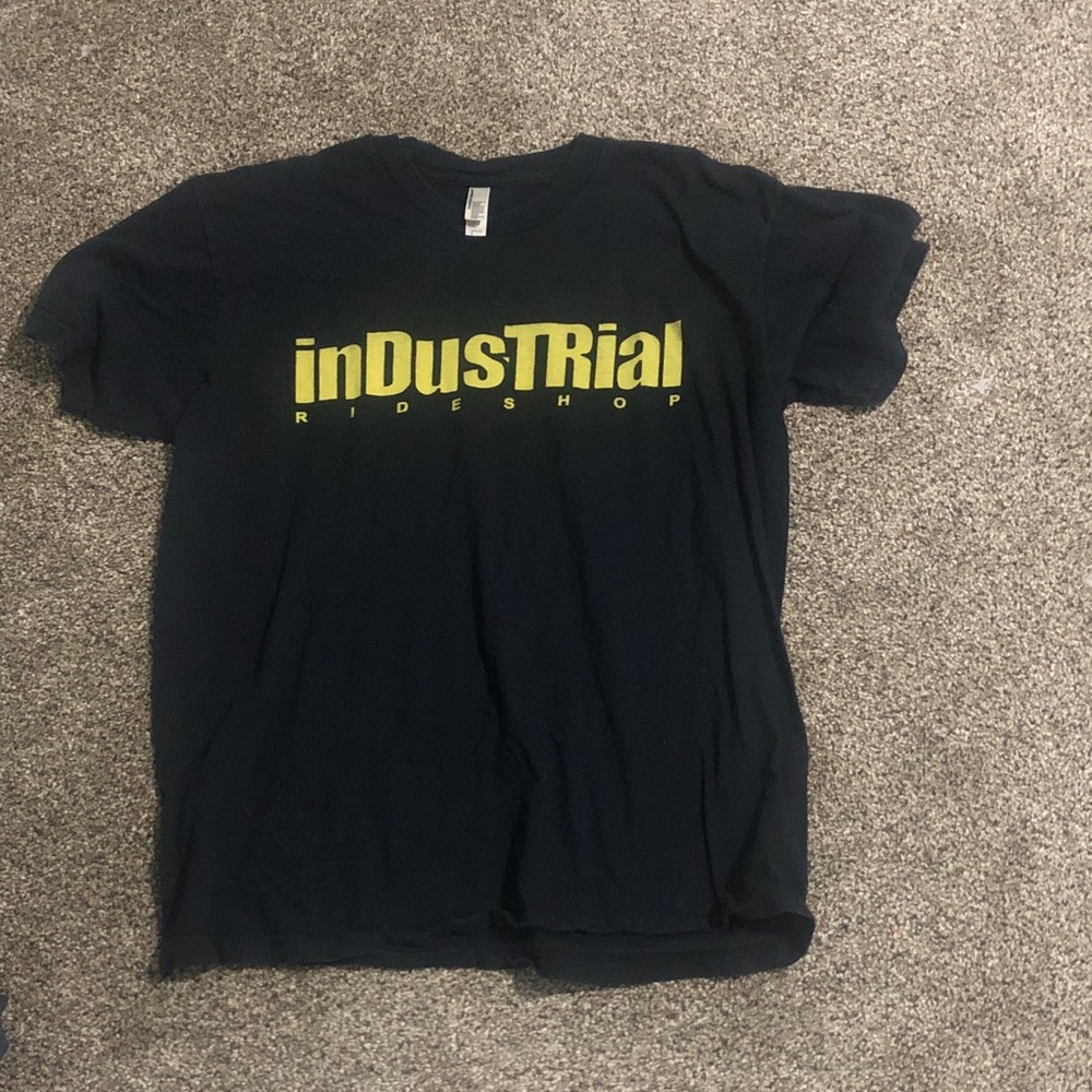 American Apparel Black Tee with Yellow Print